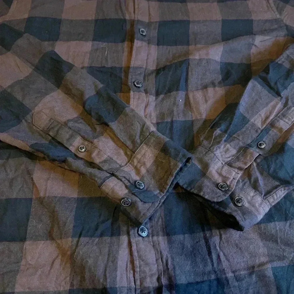 Men’s Size L Jack and Jones Brown Plaid Flannel - Picture 2 of 5